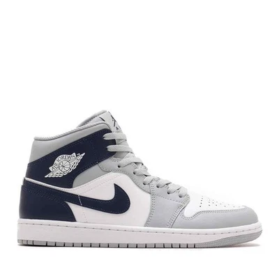 Tênis masculino Nike Air Jordan 1 Mid Wolf cinza meia-noite azul marinho DQ8426-104 tamanho novo - Imagem 1 de 4