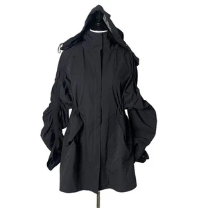Giacca Giana oversize Fabletics donna resistente alle intemperie taglia S nera con cappuccio - Foto 1 di 11