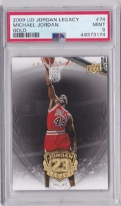 2009 Upper Deck UD Legacy MICHAEL JORDAN #77 PSA 9 oro come nuovo Chicago Bulls 23 45 - Foto 1 di 2