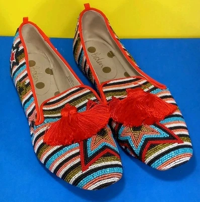 Zapatos planos bailarina multicolor BODEN con cuentas para mujer (talla: 9,5) o (40) India NUEVO Foto 1 de 4