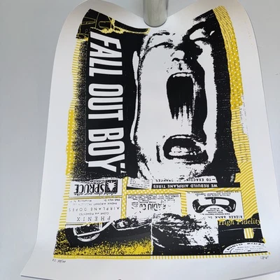 FALL OUT BOY LIMITED EDITION JP FLEXNER TOUR 19”x25” POSTER 2014 Number 98/100 - Image 1 of 4