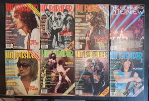 HIT PARADER MAGAZINE 1977 LOT OF 8 QUEEN, ROD STEWART, FRAMPTON WITH POSTERS - Picture 1 of 12