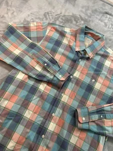 LL Bean M-Tall Stretch Chambray Shirt Long-Sleeve Slight Fitted Traditional Fit - Picture 1 of 9