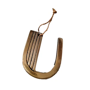 Gold Brass Mod Metal Monogram "U" Hollywood Regency Anthropologie Wall Letter - Picture 1 of 4