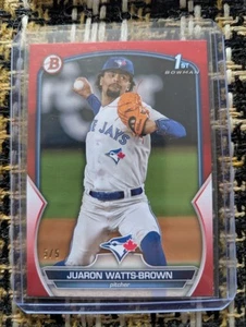 2023 Bowman 1st Draft Juaron Watts-Brown Baseball Card 5/5 BD-113 Toronto BJs - Picture 1 of 10