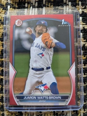 2023 Bowman 1st Draft Juaron Watts-Brown Baseball Card 5/5 BD-113 Toronto BJs - Image 1 of 4
