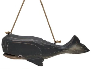Carved Whale Wall Hanging Plaque 13 Inches - Imagen 1 de 1