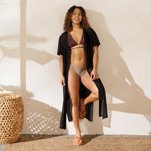 Top bikini con stampa all over riciclata e stringhe - Foto 1 di 16