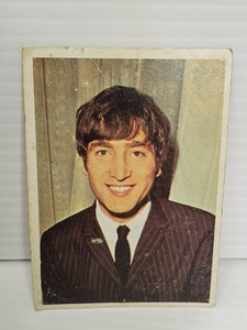 Vintage 1964 Beatles Topps TCG Color Series Card # 1 John Lennon Picture