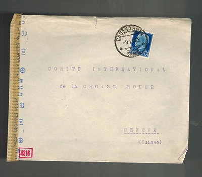 1943 Cadenabbia Italy censored cover to red cross Switzerland - Image 1 of 2
