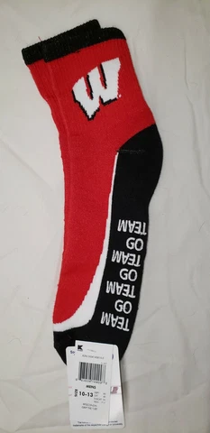 Wisconsin Badgers NCAA Mens Grip the Turf Quarter Socks Size 10-13 Cover