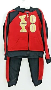'XOXO' Jogging Pants & Hooded Top Set Girls sz M (5-6) Red & Black NWT AA-27 - Picture 1 of 12