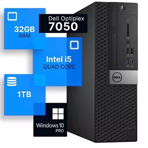 Dell Optiplex Desktop Computer PC Intel i5 7th Gen. 32GB RAM 1TB SSD Windows 10 - Picture 1 of 13