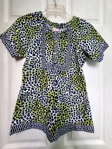 KOI Scrub Top size S-Black/Lime Animal Print-chest 19"/L 26.5" - Picture 1 of 5