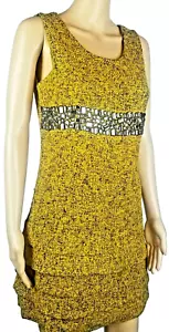 Vintage 1990s Y2K Forever 21 Tweed Sheath Dress Jewel Embellished Size M - Picture 1 of 10