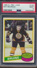 RAY BOURQUE BRUINS 1980/81 OPC O-Pee-Chee #140 RC PSA 9 MINT HOF! CENTERED!