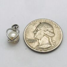 1g 925 STERLING SILVER CAGED PEARL PENDANT CHARM HIGH QUALITY