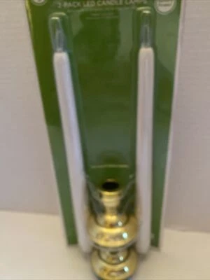 Комплект из 2 светодиодных мерцающих беспламенных белых свечных палочек с таймером — 12 3/4 дюйма в высоту - Изображение 1 из 4