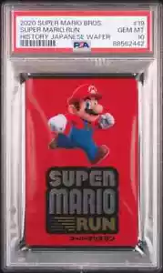 2020 SUPER MARIO BROS. STORIA CARTA WAFER GIAPPONESE #19 SUPER MARIO RUN PSA 10 - Foto 1 di 2