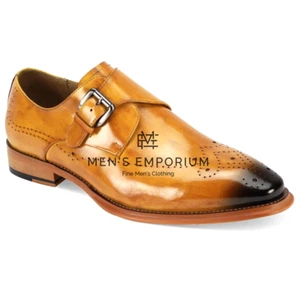 NEU Giovanni Herren Mode Elegant Schuhe Premium Echtleder Single Monk Scotch - Bild 1 von 1