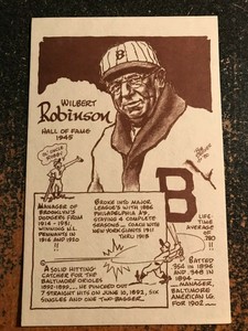 Wilbert Robinson Dodgers 1977-1981 Bob Parker HOF Series III 3.5" x 5.5" Card