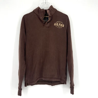 Vtg Abercrombie & Fitch Sweater Mens M Henley Mock Neck Y2K 90s Preppy Foto 1 de 4
