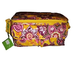 Vera Bradley Mini Cooler Bali Gold 2 side pouches Lunch Box Same Day Shipping! - Picture 1 of 5