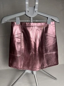 Art Class Pink Metallic Faux Leather Skirt •Girls Size XL 14-New - Picture 1 of 9