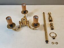 Polished Brass 3 Light Lamp Cluster with 3-Way Switch, Sockets, & Related Parts