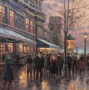 "Boulevard Lights, Paris" Thomas Kinkade -Signed Lithograph w/ Hand Highlighting - Picture 1 of 8