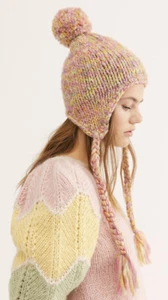 Free People Fox Trot Knit Trapper Hat Pink One Size NWOT $38 - Picture 1 of 9