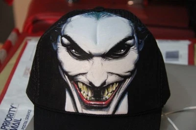  Joker 100% Original Pintado a Mano Dibujado a Mano Hágalo Usted Mismo Clásico Gorra Sombrero, Negro. Único Foto 1 de 4
