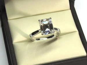 Emerald Cut 2.50 Ct Lab Grown Diamond Wedding Ring 14K Solid White Gold size6 - Picture 1 of 9