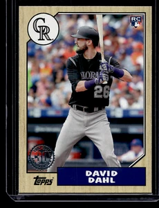 David Dahl Rookie 30th Anniversary Topps 2017 1987 Card 87-161 Rockies RC - Picture 1 of 2