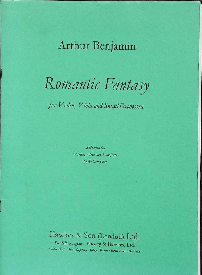 Arthur Benjamin Romantic Fantasy reduction for violin,viola and small orchestra - Image 1 of 1