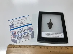 Rare Genuine Ancient Byzantine Cross Pendant Christ Blessing Artifact 12th-13th - Picture 1 of 8