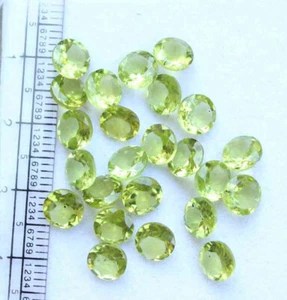 20.30 CT Natural Peridot Round Cut Loose Gemstone Lot 6 MM 24 Pieces - Picture 1 of 4