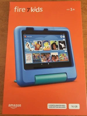New! Amazon Fire 7 Kids tablet (newest model) 16GB Blue - Image 1 of 3