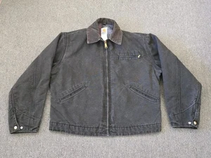 Vintage Carhartt Black Detroit Jacket J01 ? Large ?  No Tag - Measurements  - Picture 1 of 15
