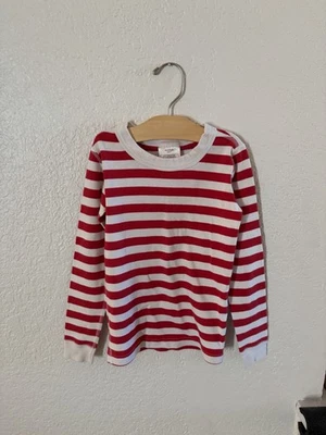 HANNA ANDERSSON RED WHITE STRIPE Organic Cotton PAJAMA Christmas Kids 120 (6-7) - Image 1 of 4