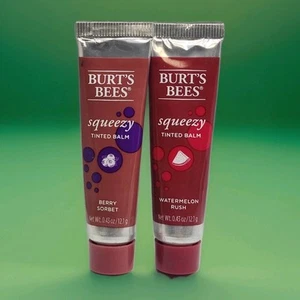 Burt's Bees Squeezy Tinted Balm Lip Balm Watermelon Rush .43oz Ea Mixed 2 pcs - Picture 1 of 1