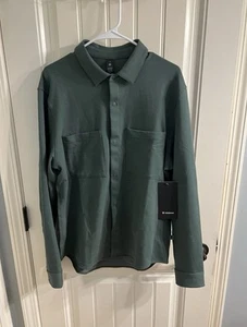 Lululemon Stretch French Terry Overshirt Soft Knit Men’s Size Large Green DKFR - Picture 1 of 5