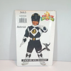 Disfraz Butterick 3663 Talla XS-L Para Niños Niñas Niños Zack Negro Power Ranger - Imagen 1 de 3