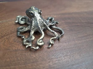Brass Octopus Figurine For Desk, Necklace or Gift - Picture 1 of 6