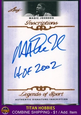 2012 Leaf Legends Of The Sport Inscriptions #MJI Magic Johnson AUTO "HOF 2002" - Image 1 of 2