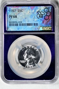 1957 25C Washington Quarter NGC PR68 - Picture 1 of 3