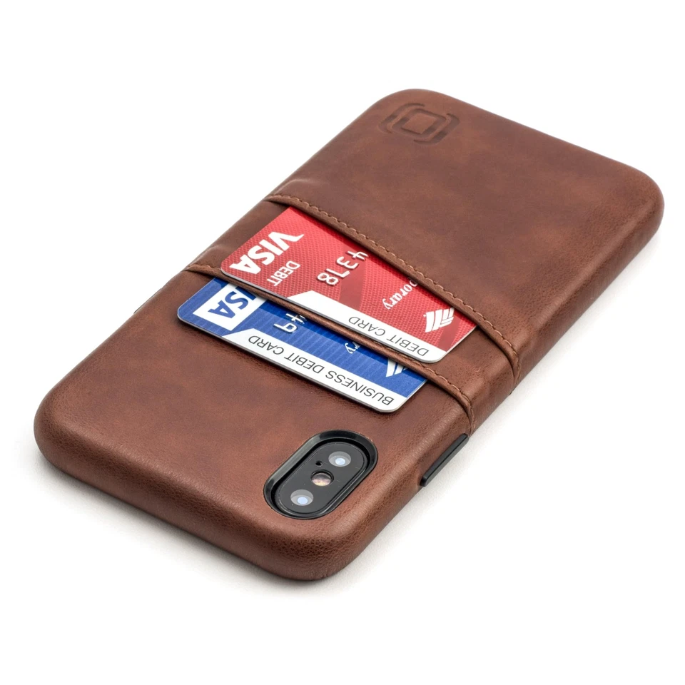 Dockem Exec Wallet Case iPhone X/XS 2 Card Slots Synthetic Leather - Brown