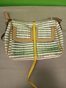 Laura Biagiotti Schultertasche Umhängetasche gestreift Beige,Rot Damen Tasche - Bild 1 von 20