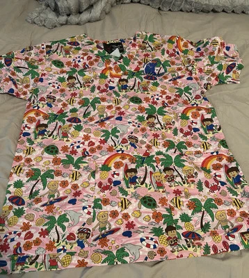 Honolulu Scrubs Surf/Beach Activities Print Scrub Top Size XS - Image 1 of 4