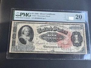 Fr 217 1886 $1 Martha Washington Silver Certificate - PMG Graded VF20 (Rust) - Picture 1 of 2